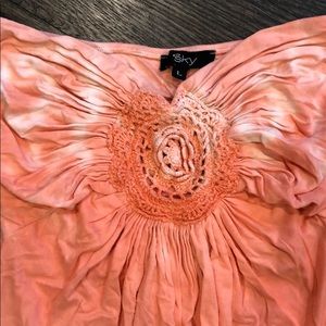 Beautiful tie-dye coral maxi  dress